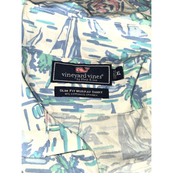 Vineyard Vines Slim Fit Murray Short Sleeve Button Up Shirt XL Cotton Stretch - Picture 4 of 11